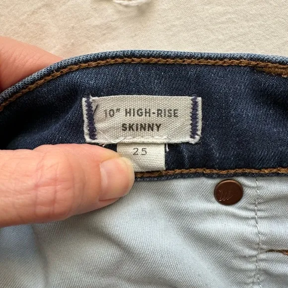 Madewell 10&quot; High Rise Skinny Jeans in Danny Wash Size 25