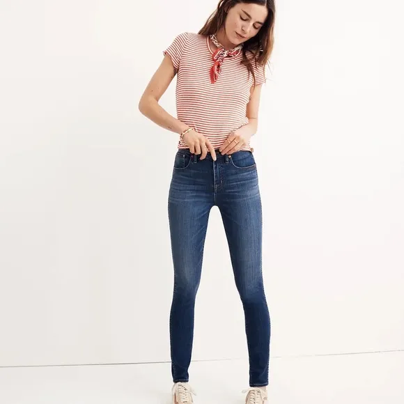 Madewell 10&quot; High Rise Skinny Jeans in Danny Wash Size 25