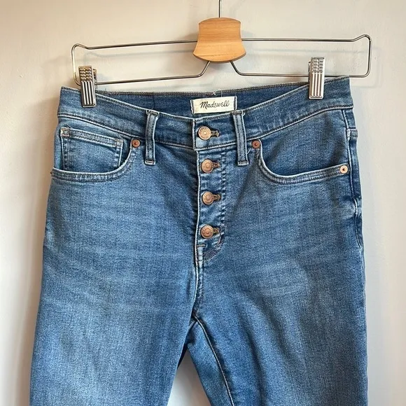 Madewell 9” Mid Rise Skinny Crop Jeans Dewey Light Wash SZ 27