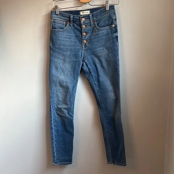 Madewell 9” Mid Rise Skinny Crop Jeans Dewey Light Wash SZ 27