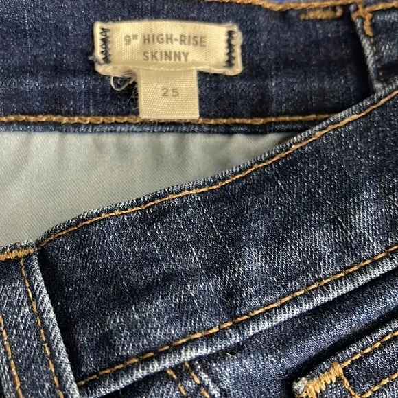 Madewell 9&quot; High Rise Skinny Exposed Button Fly Jeans Women's size 25