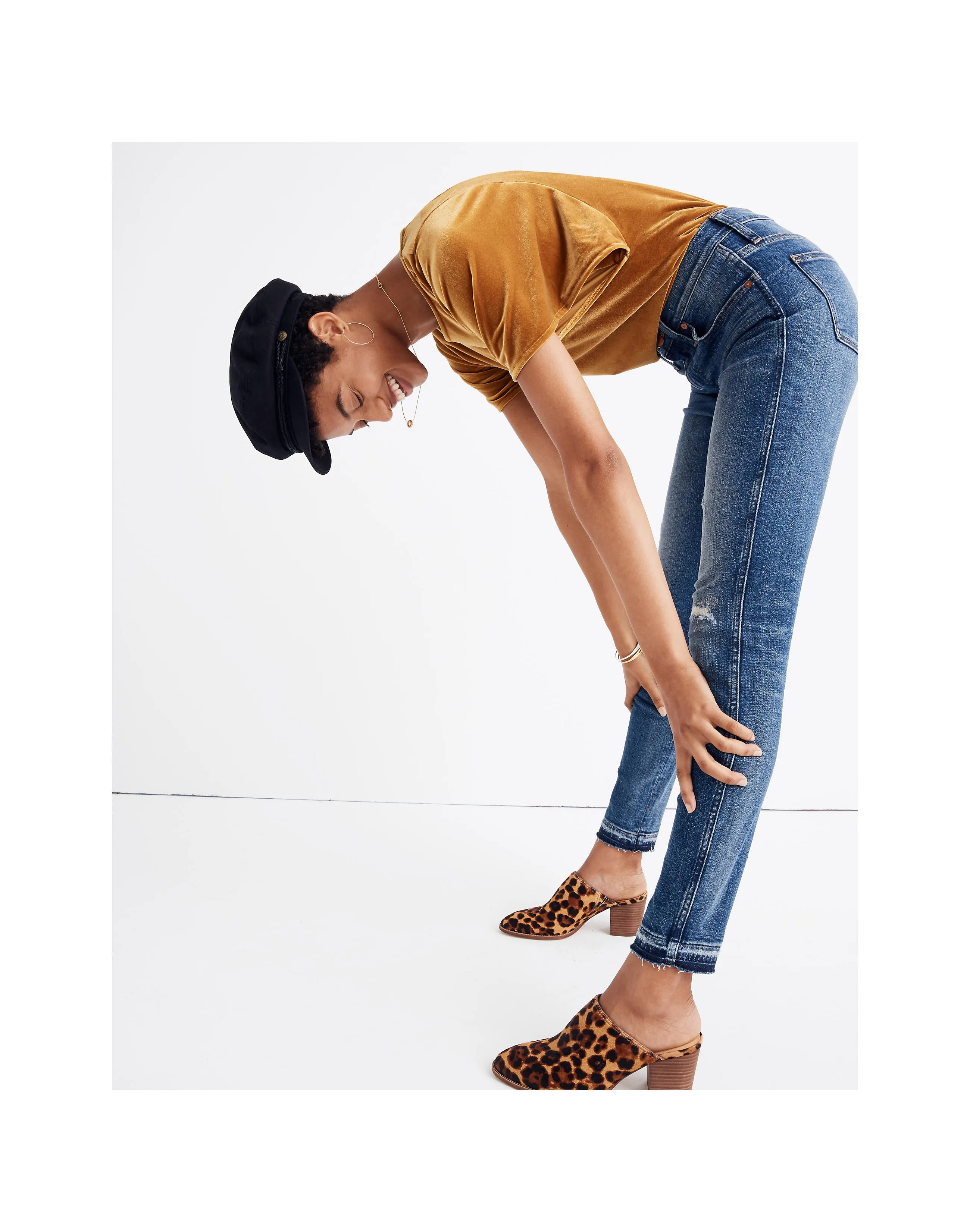 Madewell 9" Mid-Rise Rip and Repair Denim Skinny Jeans