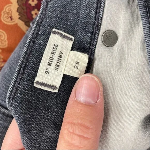 Madewell Grey 9in High Rise Skinny Jeans Womens 29