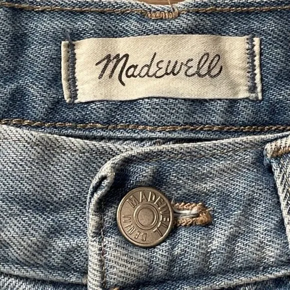 MADEWELL High Rise 'The MomJean' in Gilford Wash: Ripped Edition - Size 28