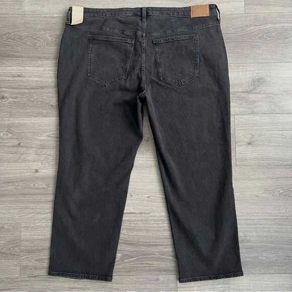 MADEWELL Mid Rise Perfect Vintage Straight Leg Jeans Plus Size 20W Rosella Black