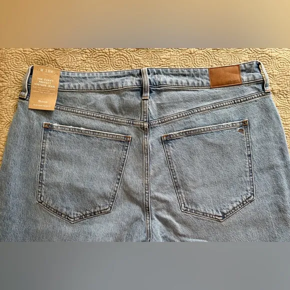 Madewell NWT Curvy Perfect Vintage Ripped High Rise Denim Jeans Women’s Plus 18W