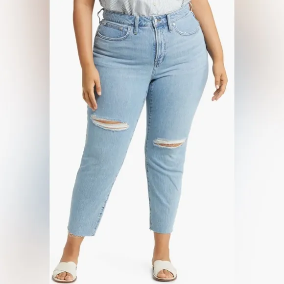 Madewell NWT Curvy Perfect Vintage Ripped High Rise Denim Jeans Women’s Plus 18W