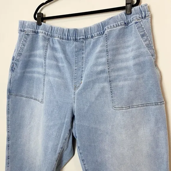 Madewell Plus Pull-On Relaxed Jeans in Bellview Wash