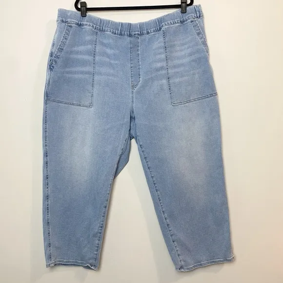 Madewell Plus Pull-On Relaxed Jeans in Bellview Wash