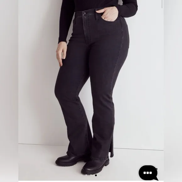 Madewell Roadtripper Skinny Flare Jeans in Bellhaven Wash: Slit-Hem Edition.
