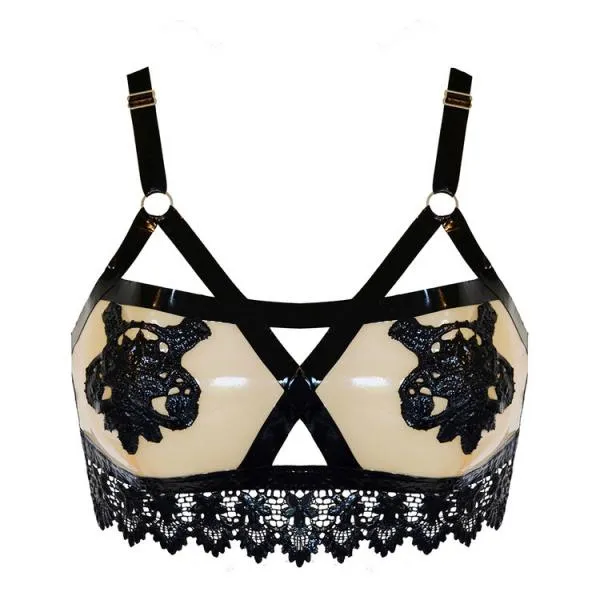 Maia Latex Bralette - Black -