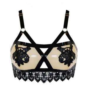Maia Latex Bralette - Black -