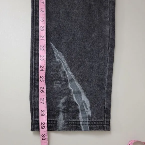 Maniere De Voir Black Distressed Denim Jeans 10 Straight Leg Street Wear US Sz 4