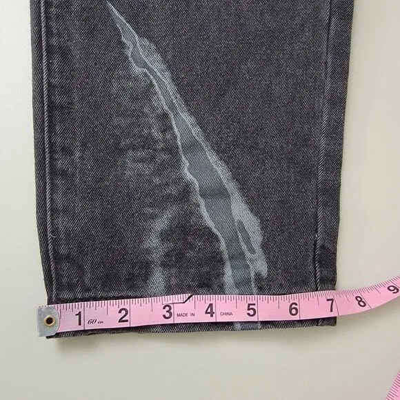 Maniere De Voir Black Distressed Denim Jeans 10 Straight Leg Street Wear US Sz 4