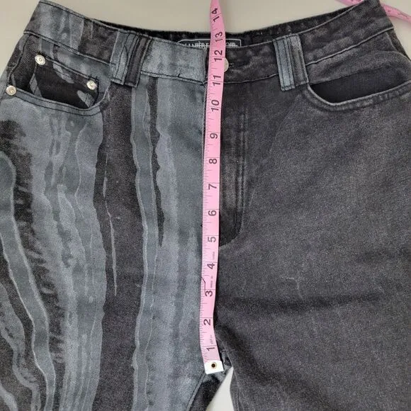 Maniere De Voir Black Distressed Denim Jeans 10 Straight Leg Street Wear US Sz 4