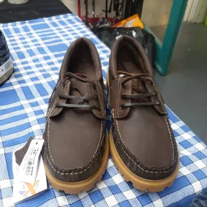 Maple wood brown leather in hand shoes size 10 FREE POSTAGE ✅
