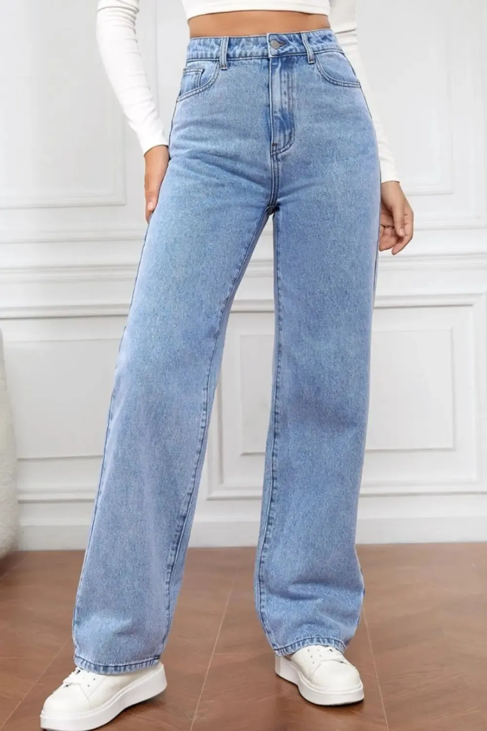 'Meadow' High Waist Straight Jeans