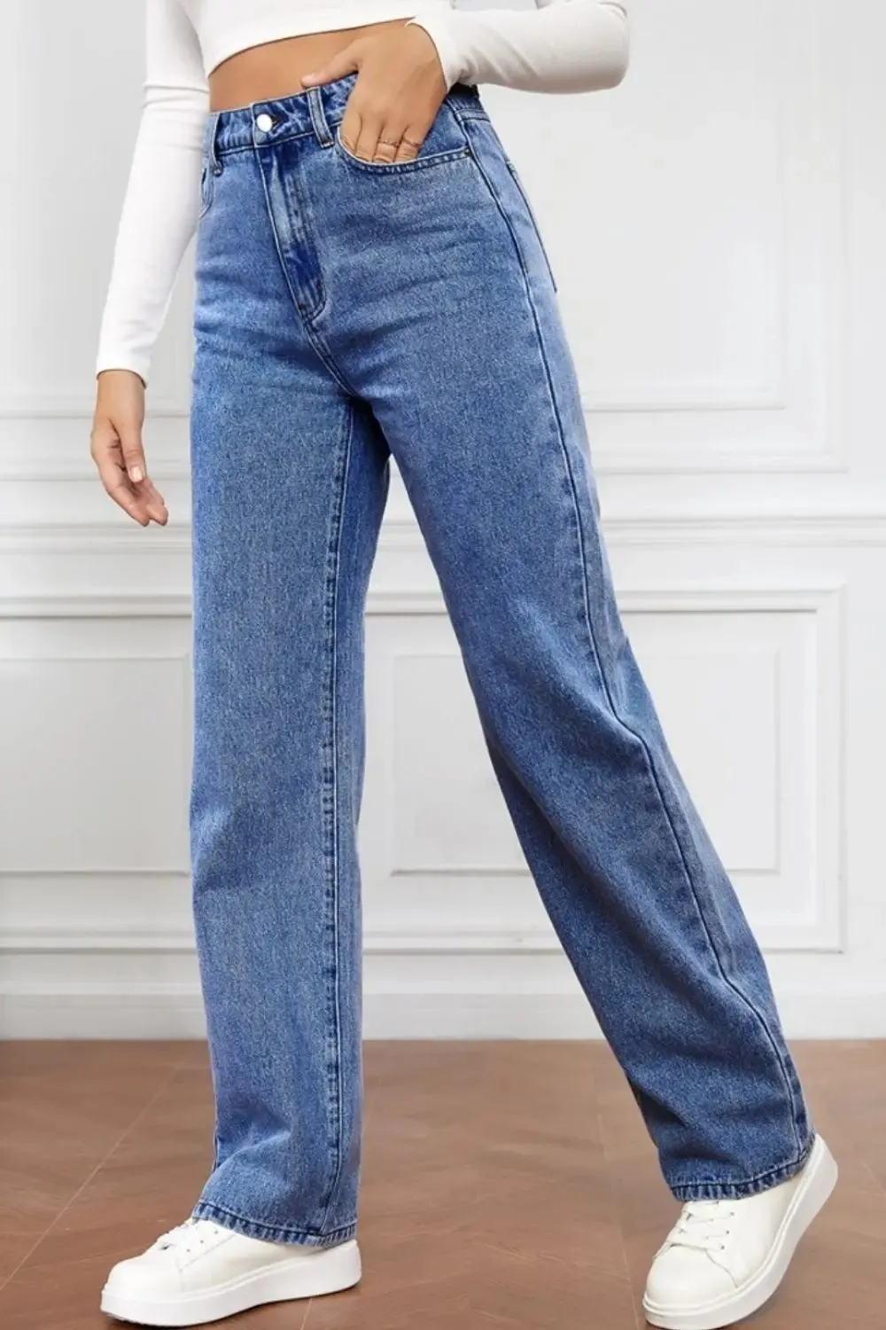 'Meadow' High Waist Straight Jeans