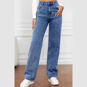 'Meadow' High Waist Straight Jeans