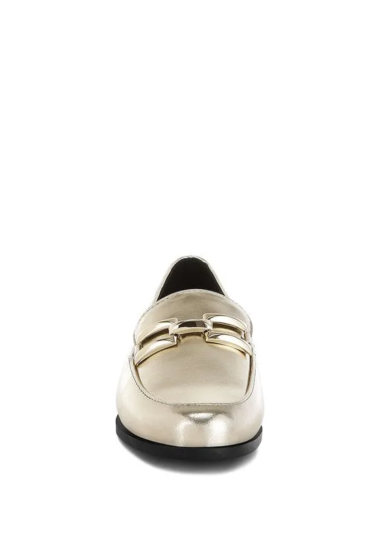 Melucine Metallic Horsebit Detail Loafers