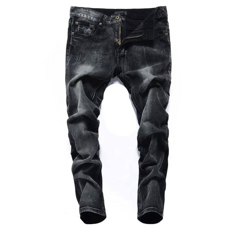 Men Black Colored Stonewashed Jeans