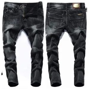 Men Black Colored Stonewashed Jeans
