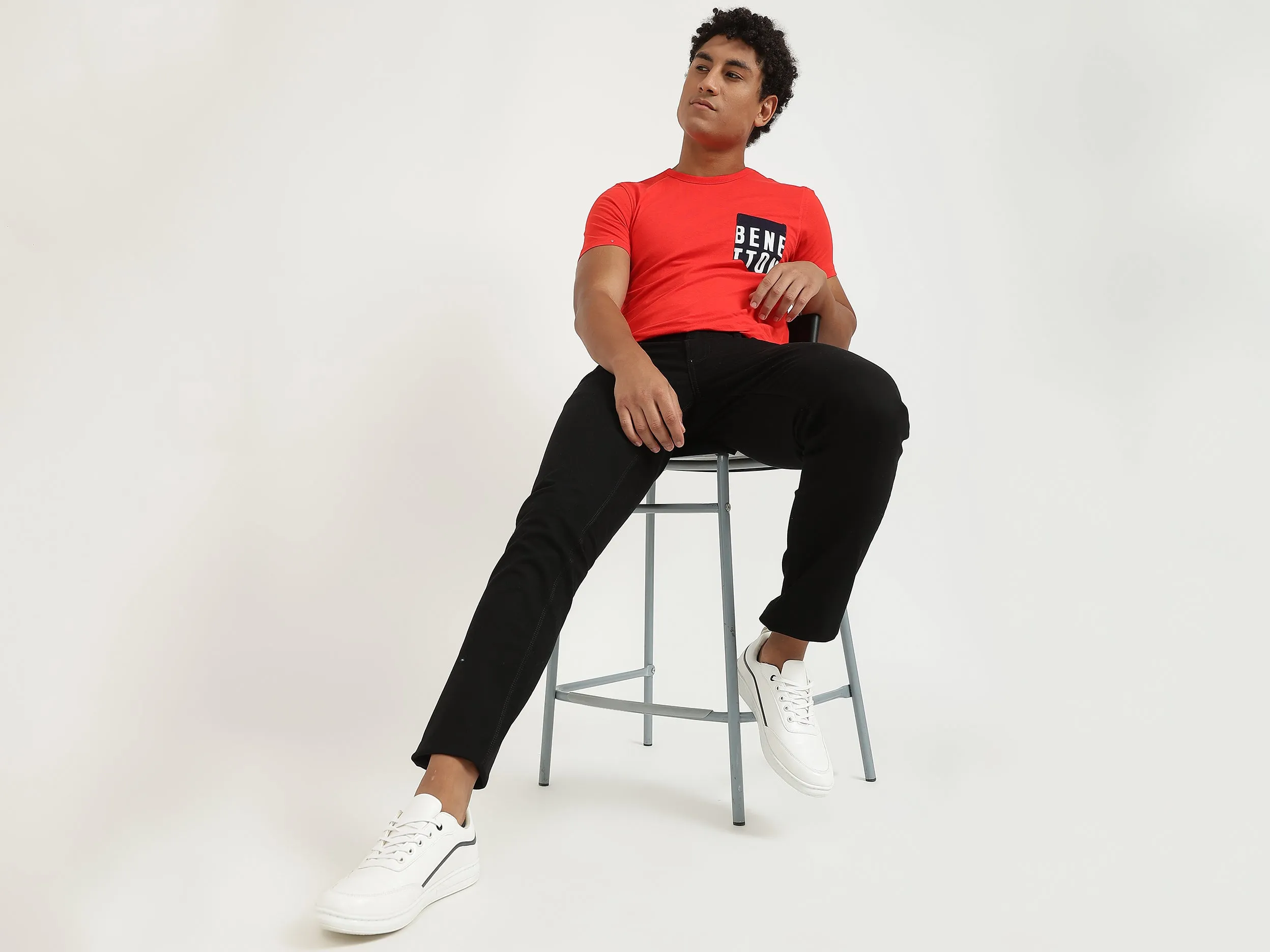 Men Black Solid Skinny Fit Jeans