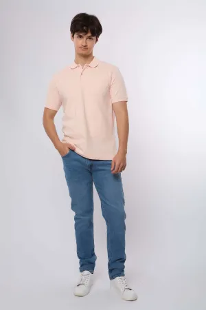 Men Denim Super High Waist Skinny Blue