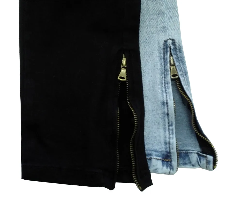 Men Destroyed Ripped Design Ankle Zipper Skinny Jeans