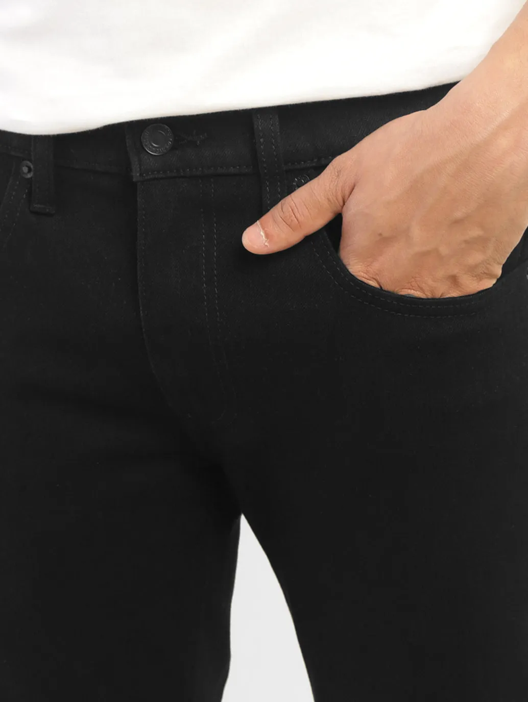 Men's 65504 Black Skinny Fit Mid Rise Jeans
