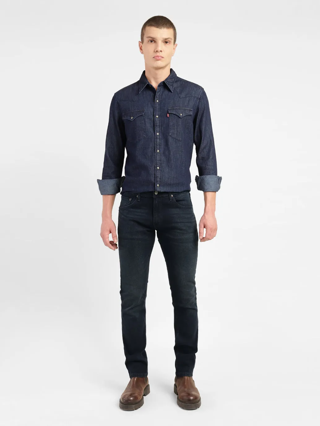 Men's 655'04 Blue Skinny Fit Mid Rise Jeans