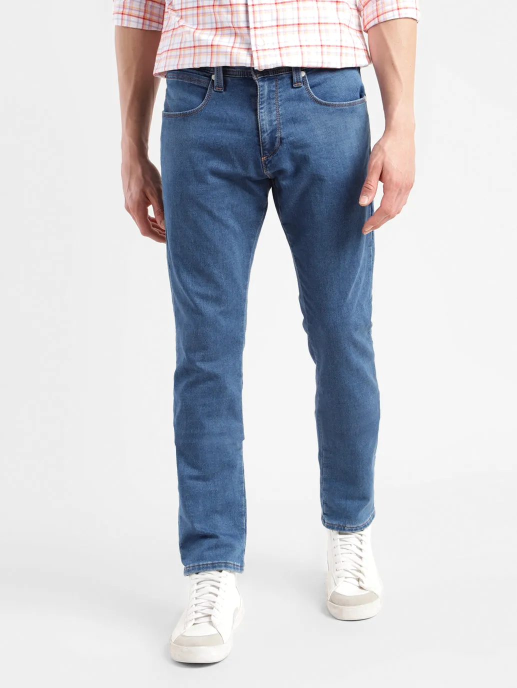 Men's 65504 Blue Skinny Fit Mid Rise Jeans
