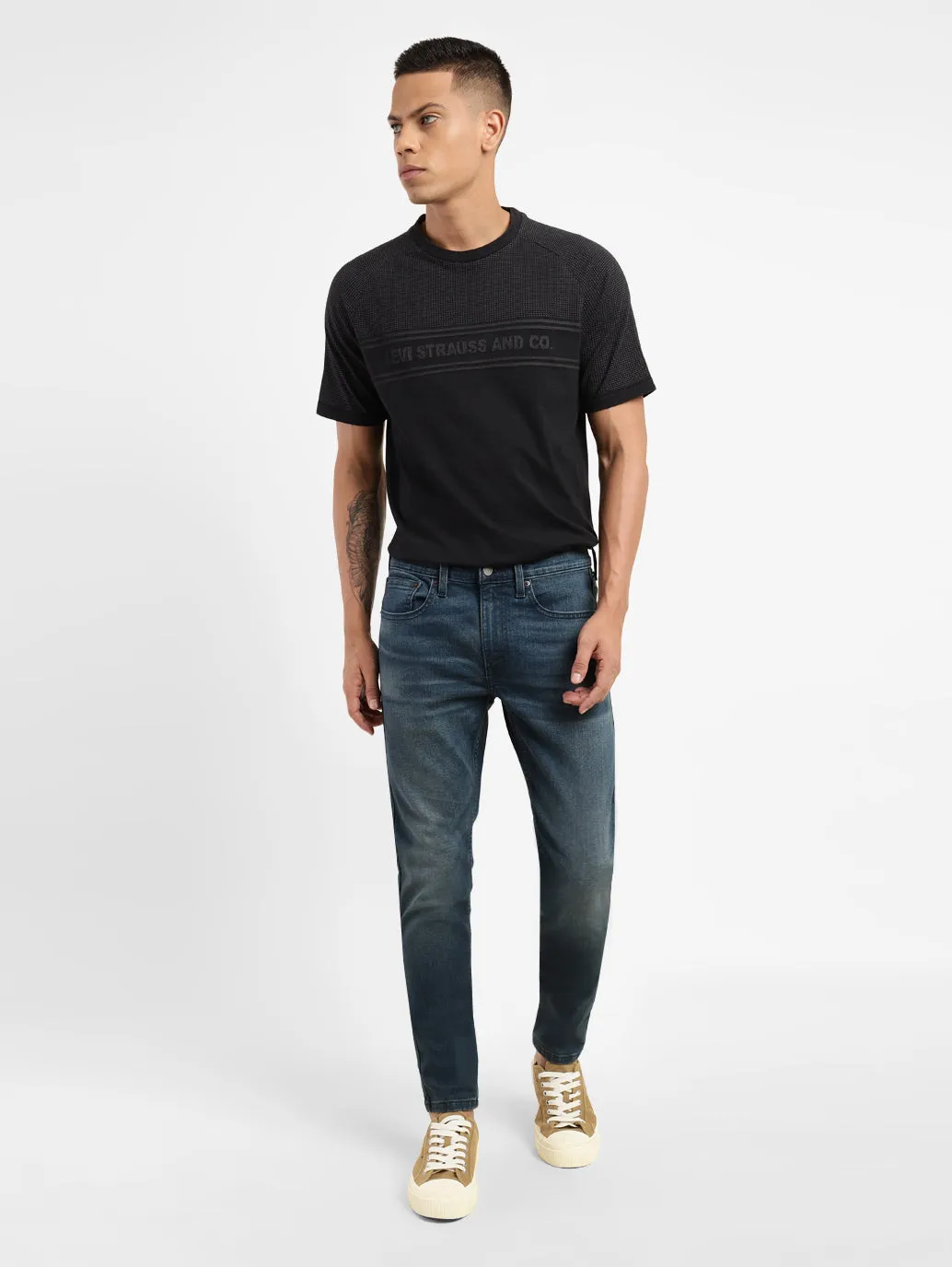 Men's Blue Skinny Fit Mid Rise Jeans
