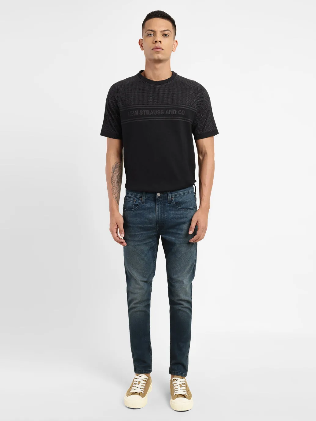 Men's Blue Skinny Fit Mid Rise Jeans