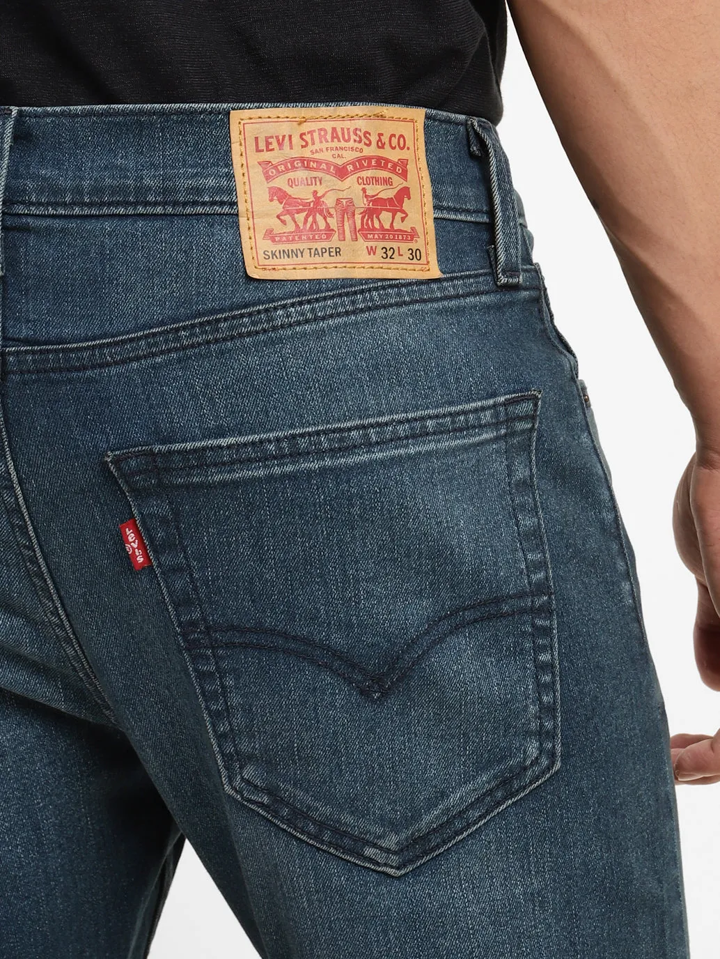 Men's Blue Skinny Fit Mid Rise Jeans