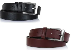 Men's Faux Leather Formal and Stylish Belt (Pack of 2)