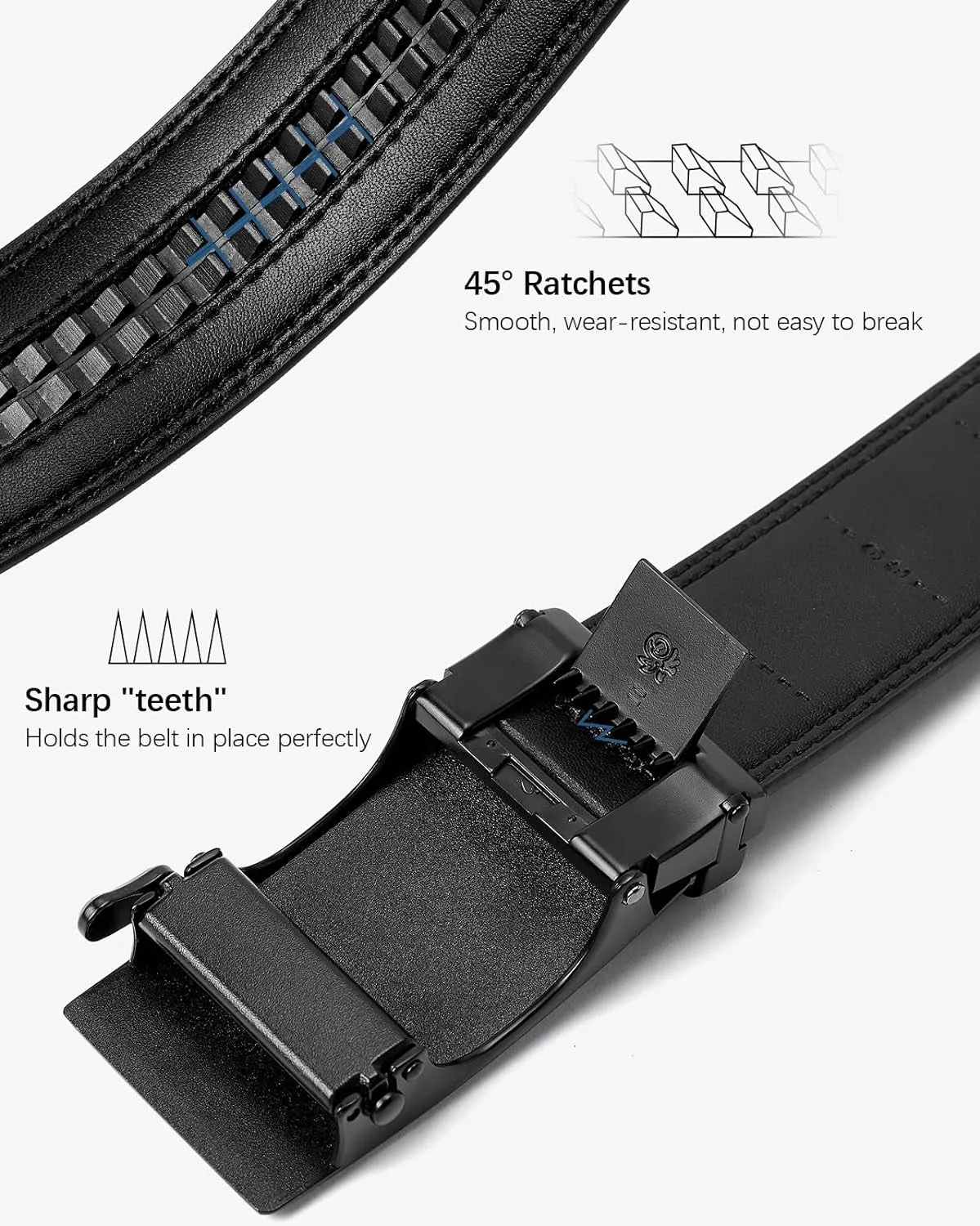 Mens Leather Ratchet Belt For Dress and Casual