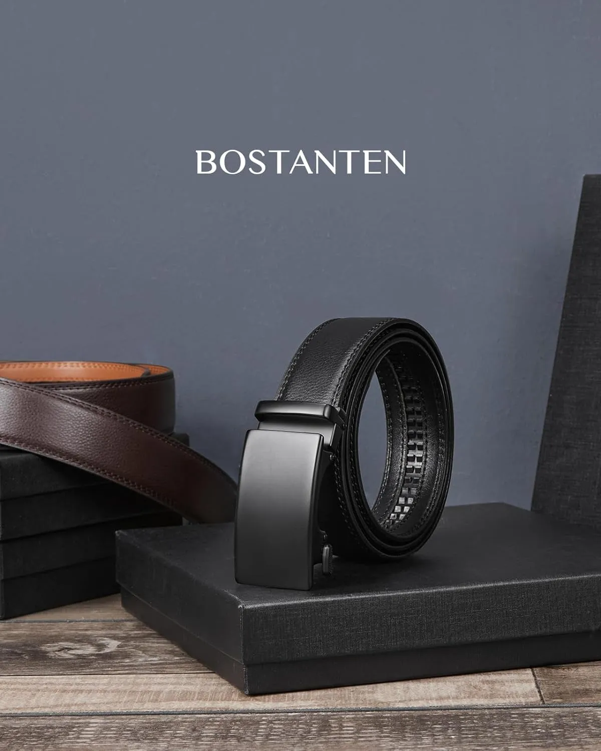 Mens Leather Ratchet Belt For Dress and Casual
