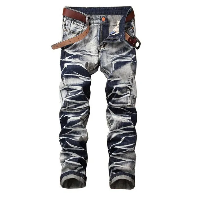 Men's Retro Denim Jeans Up To Size 42