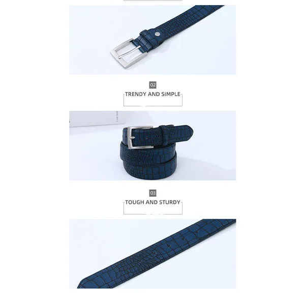 Men’s Stone Pattern Belt – Royal Blue