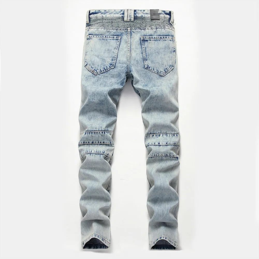 Men's Vintage Destroyed Ripped Jeans