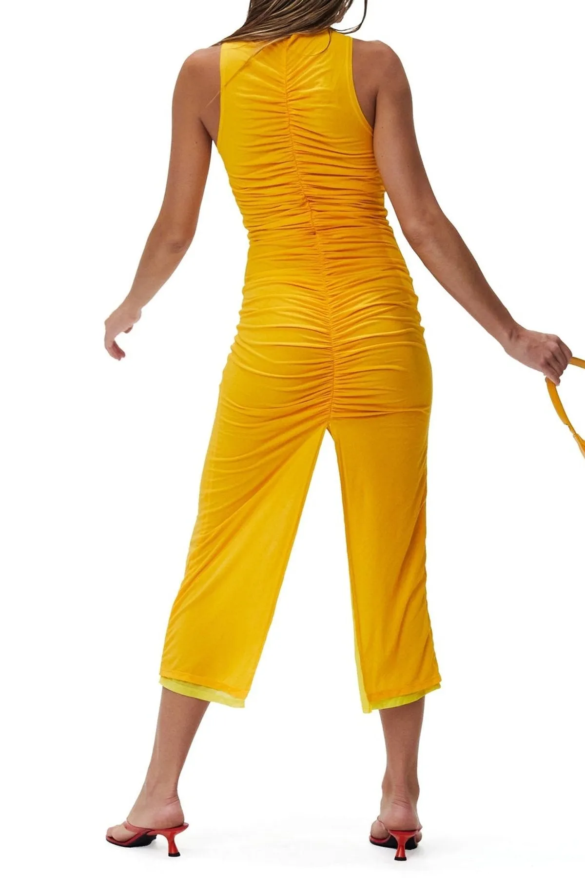 Mesh Zeet Dress in Sunset Orange