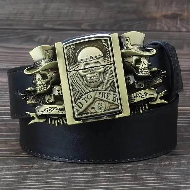 Metal Buckle Kerosene Lighter Belt - Durable  Stylish Accessory