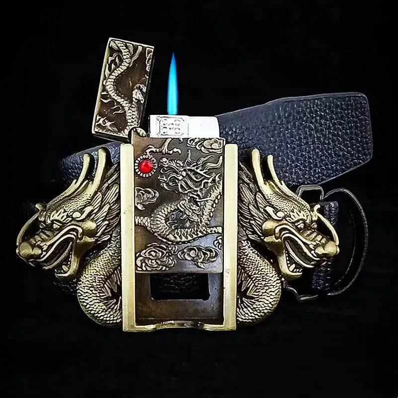 Metal Buckle Kerosene Lighter Belt - Durable  Stylish Accessory
