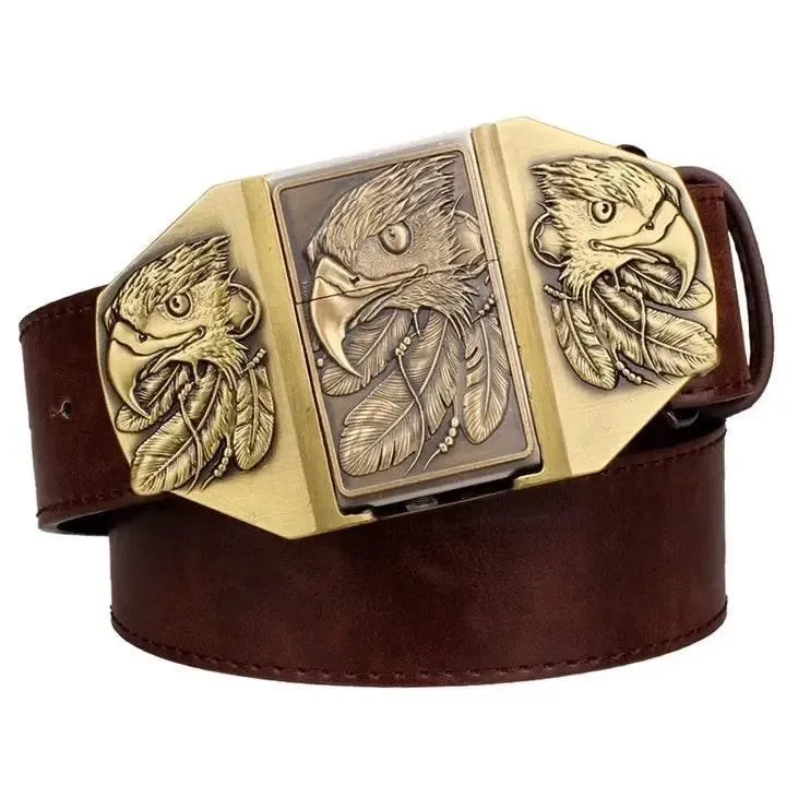 Metal Buckle Kerosene Lighter Belt - Durable  Stylish Accessory