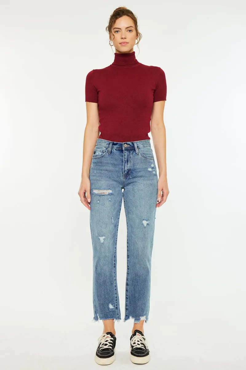 Michelle High Rise Slim Straight Leg Jeans