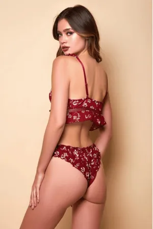 Midnight Frolic Bra Set - Red