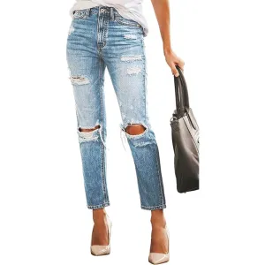MINGALONDON Women's Ripped Jeans