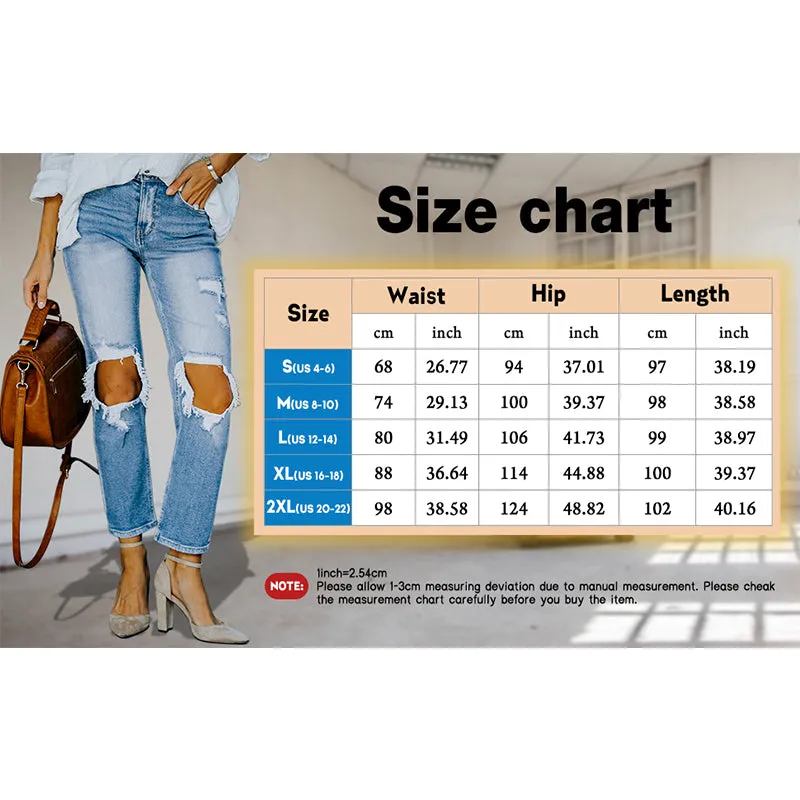 MINGALONDON Women's Ripped Jeans