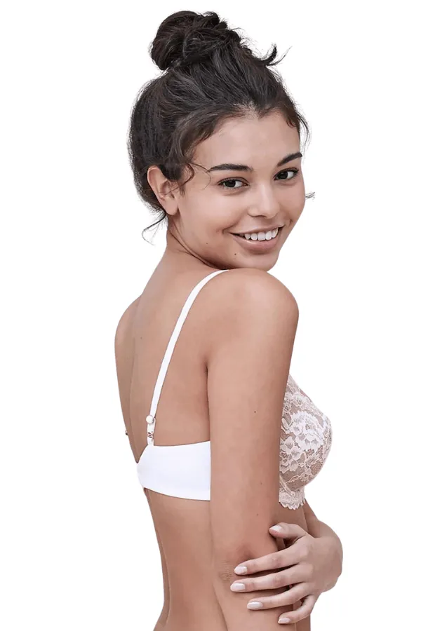 Minx Lace Balconette Bra - White